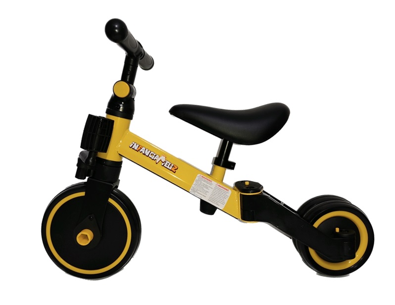 Bicicleta De Balance 3 En 1 Pedales Sin Pedales Y Triciclo Amarillo