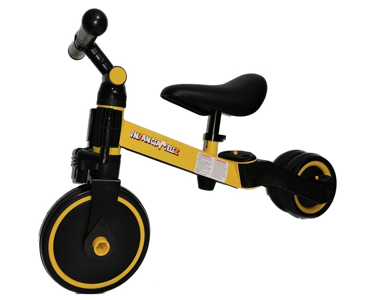 Bicicleta De Balance 3 En 1 Pedales Sin Pedales Y Triciclo Amarillo