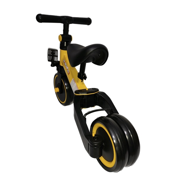 Bicicleta De Balance 3 En 1 Pedales Sin Pedales Y Triciclo Amarillo