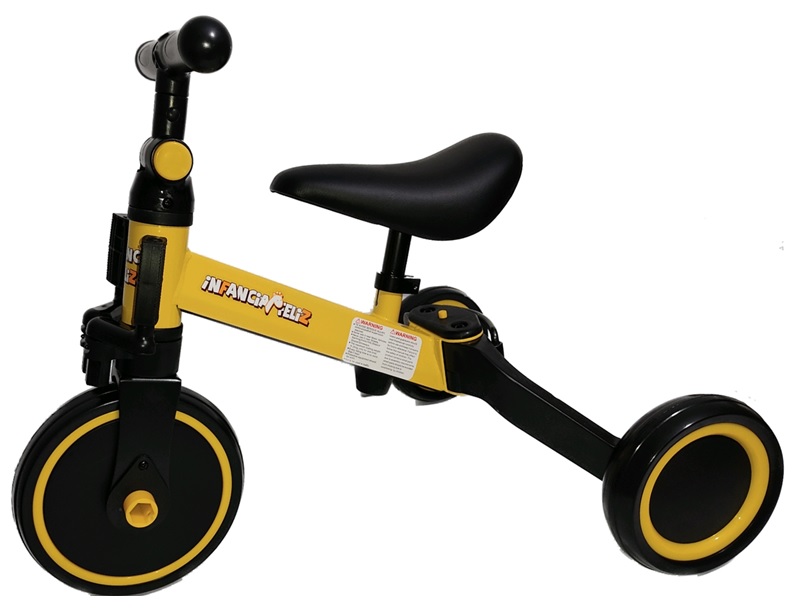 Bicicleta De Balance 3 En 1 Pedales Sin Pedales Y Triciclo Amarillo