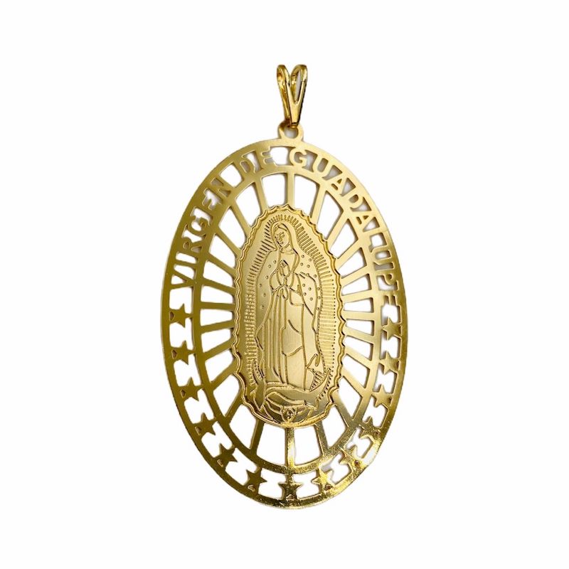 Dije Virgen de Guadalupe-Baño de Oro 18K-Dorado 