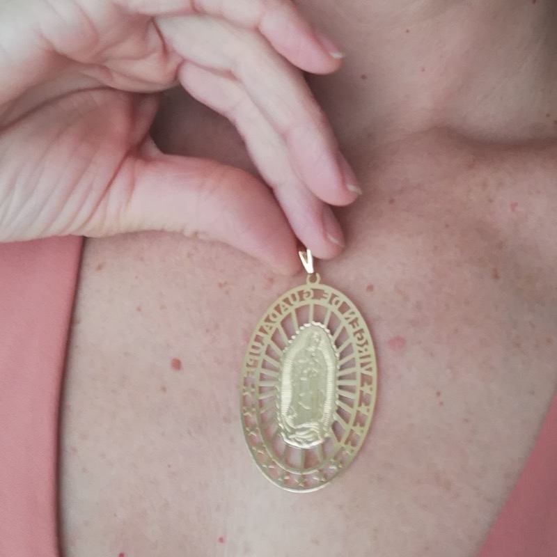 Dije Virgen de Guadalupe-Baño de Oro 18K-Dorado 