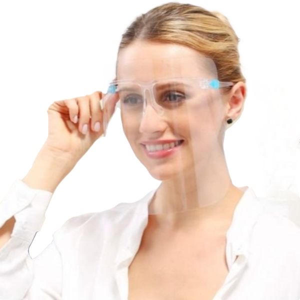 Careta Facial Protectora con Soporte de Lentes y mica transparente original, Face Shield.