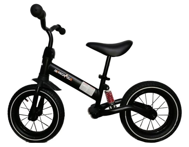 Bicicleta D Equilibrio 3 A 7 Años Con Amortiguador  Negra