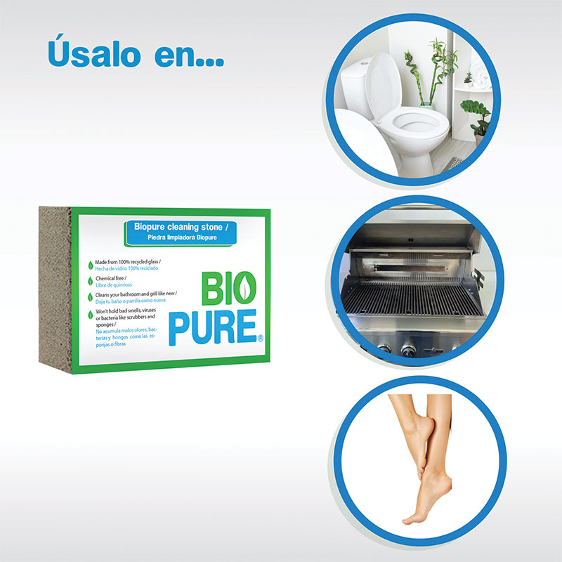 Kit 3x Piedra Pomez Para Limpiar - Grill Brick -Pomex -BIOPURE 10cm x 7cm x 4cm 