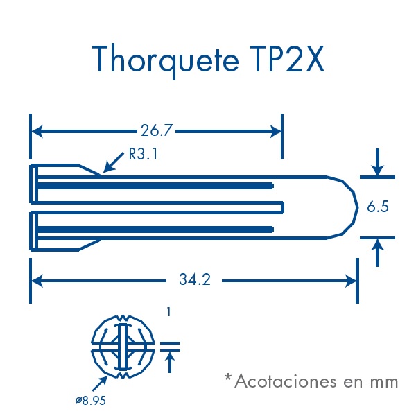 TAQUETE TP2B 6 CAJAS C/100 PZAS C/U THORSMAN 1104-04100