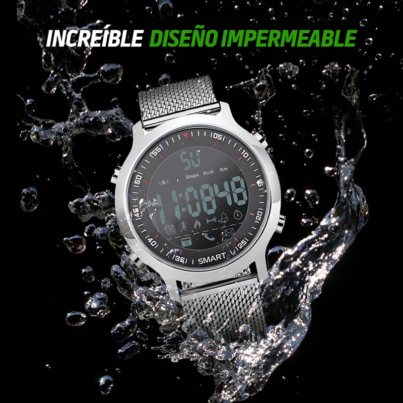 Smartwatch Reloj Inteligente con Correa Metálica Sport Redlemon