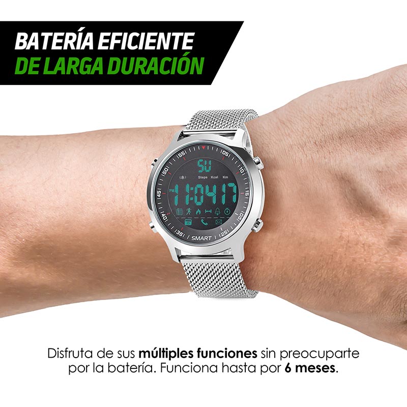 Smartwatch Reloj Inteligente con Correa Metálica Sport Redlemon