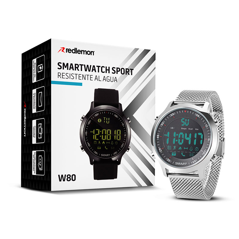 Smartwatch Reloj Inteligente con Correa Metálica Sport Redlemon