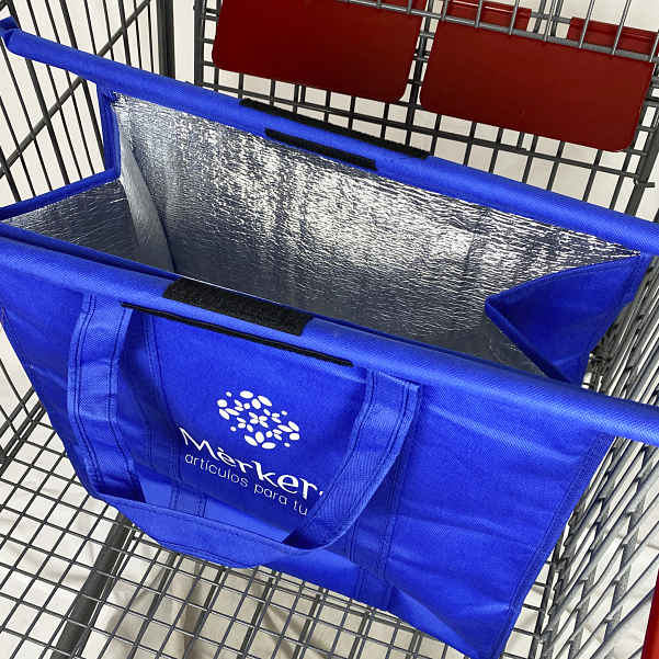 Kit de 4 bolsas ecológicas para supermercado con aislamiento térmico para mantener la temperatura de los productos