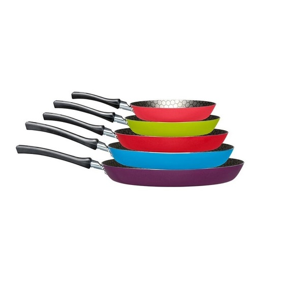 Juego De Sartenes Con Anti Adherente Arcoiris Cinsa 5 Piezas