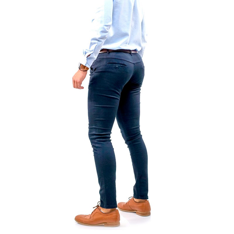 Pantalón Casual Skinny de Gabardina Para Hombre Strech 