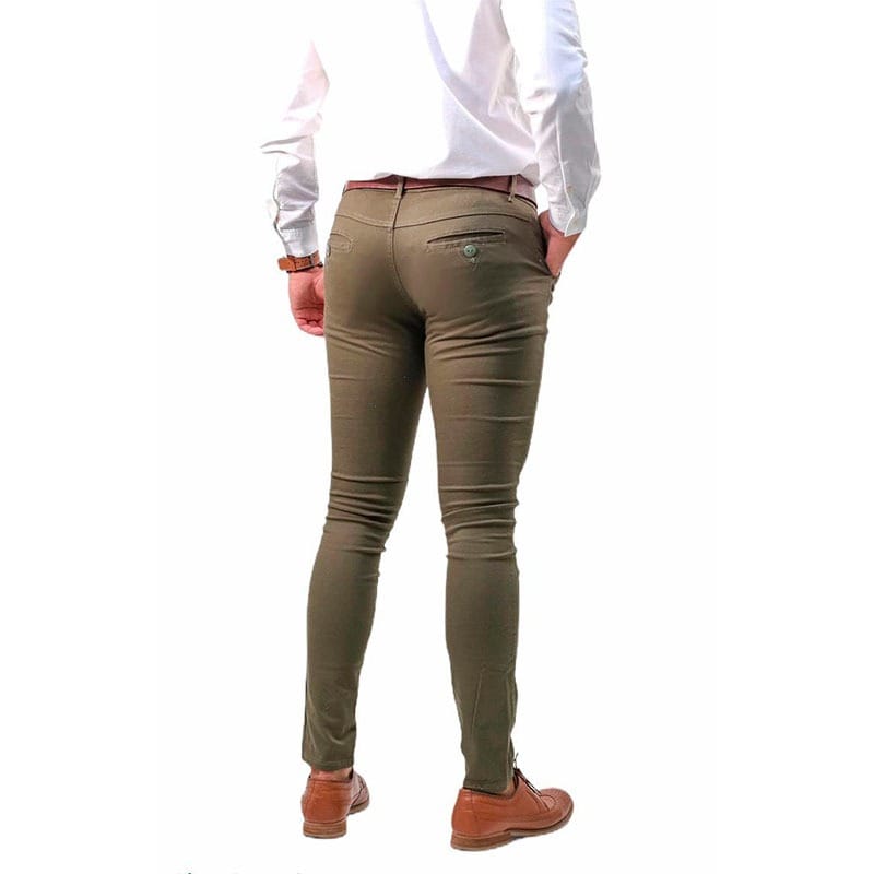 Pantalon Casual Skinny De Gabardina Para Hombre Strech