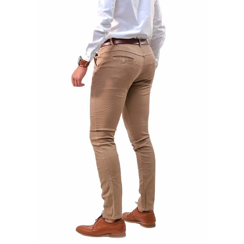 Pantalon Casual Skinny De Gabardina Para Hombre Strech