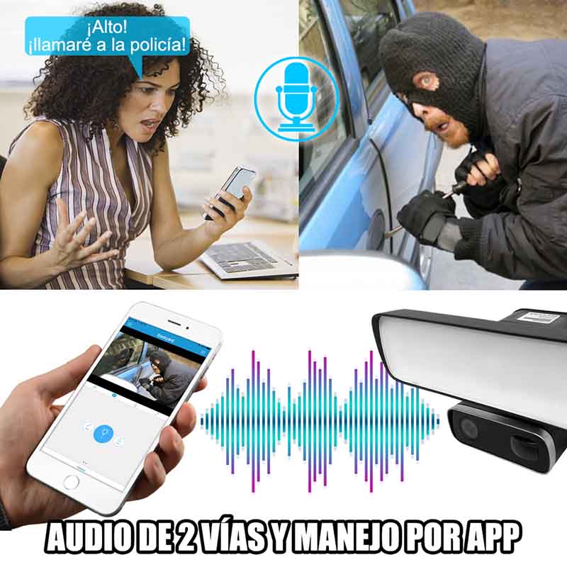 Camara CCTV Wifi con Lampara LED Video HD 120 Exterior PIR