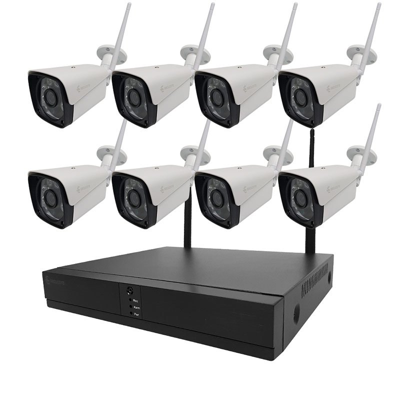 Kit CCTV Inalámbrico Wifi 8 Cámaras IP Video HD Vigilancia