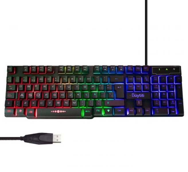Kit Gamer Buytiti de 4 piezas Con Teclado, diadema, mouse y mouse pad Modelo AS-1088