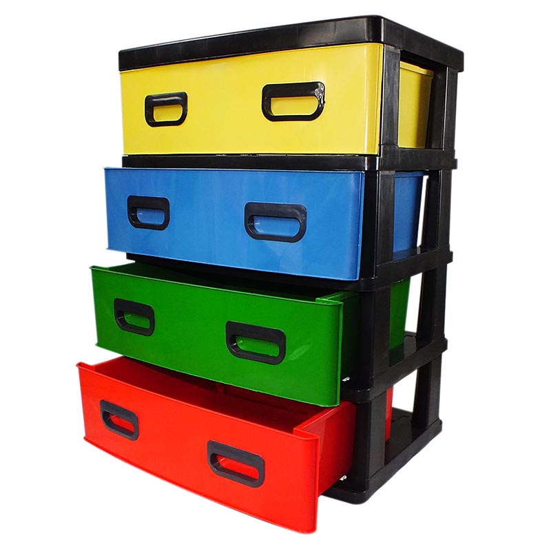 Cajonera de plastico de 4 niveles Jumbo A380 de FoodKeepers