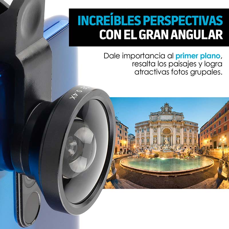 Lentes para Celular 5 En 1 Telefoto Macro Fisheye Redlemon