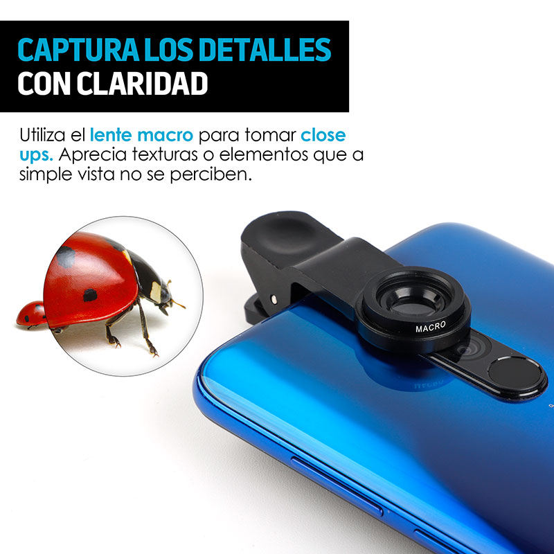Lentes para Celular 5 En 1 Telefoto Macro Fisheye Redlemon