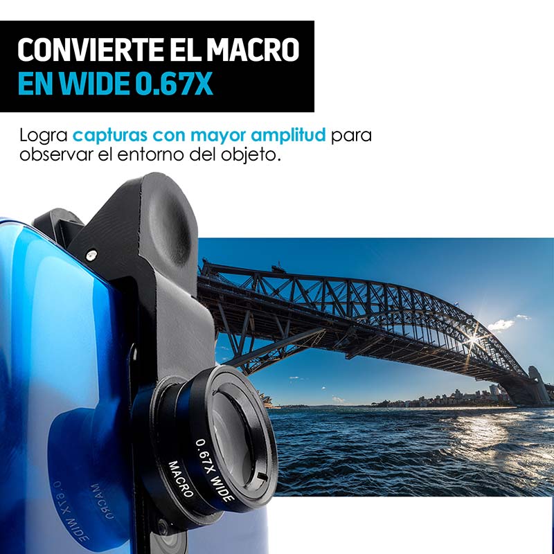 Lentes para Celular 5 En 1 Telefoto Macro Fisheye Redlemon