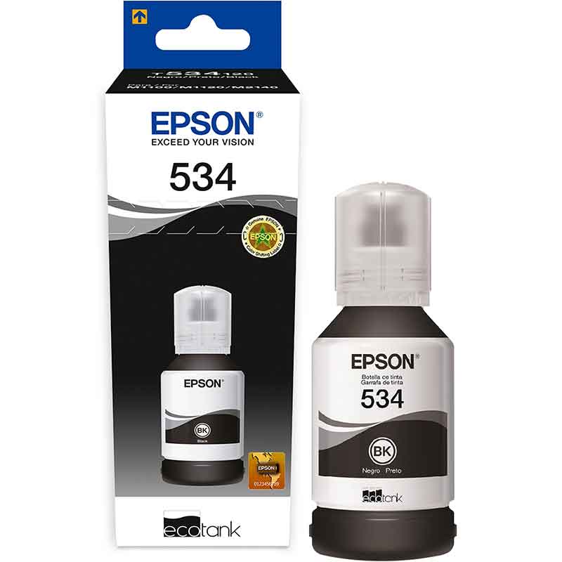 Botella Tinta EPSON T534 M1100 M1120 M2140 M2170 M3180 M3170 M1180 M2120 120ml Negro T534120-AL 