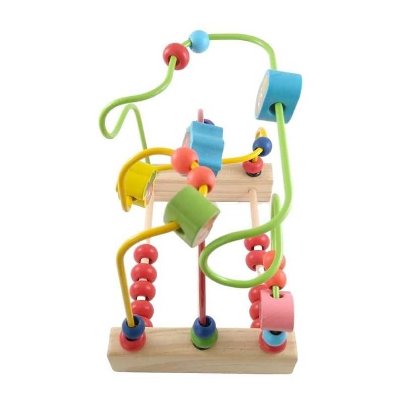 Juguete Didactico Laberinto de Madera, LBP, con Ábaco, Figuras Vegetales, Juego Educativo para Niños, 17 cm (6.7in)