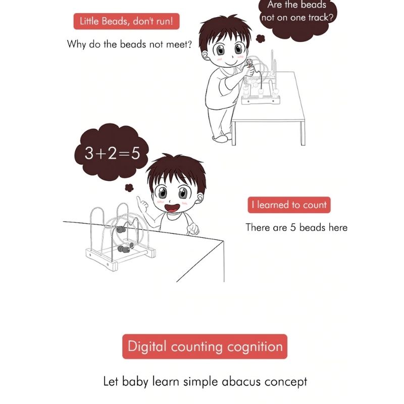 Juguete Didactico Laberinto de Madera, LBP, con Ábaco, Figuras Vegetales, Juego Educativo para Niños, 17 cm (6.7in)