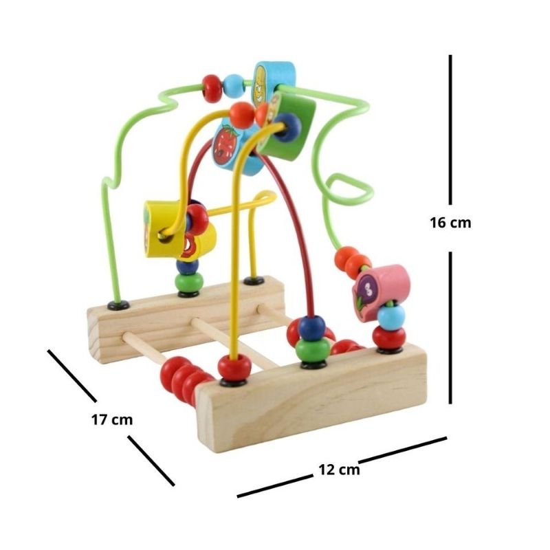 Juguete Didactico Laberinto de Madera, LBP, con Ábaco, Figuras Vegetales, Juego Educativo para Niños, 17 cm (6.7in)