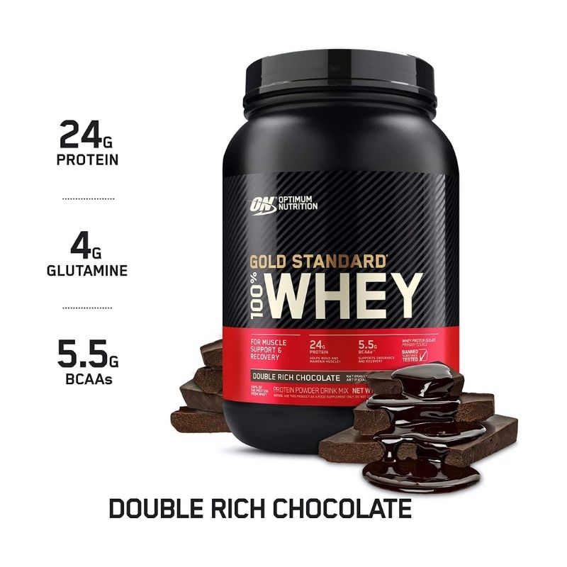 Proteína Gold Standard 100% Whey Doble Chocolate  2lb (907g) Optimum Nutrition
