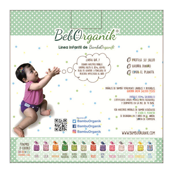 Caja de Regalo Pañales de Tela de Bambú BambuOrganik reusables Niña