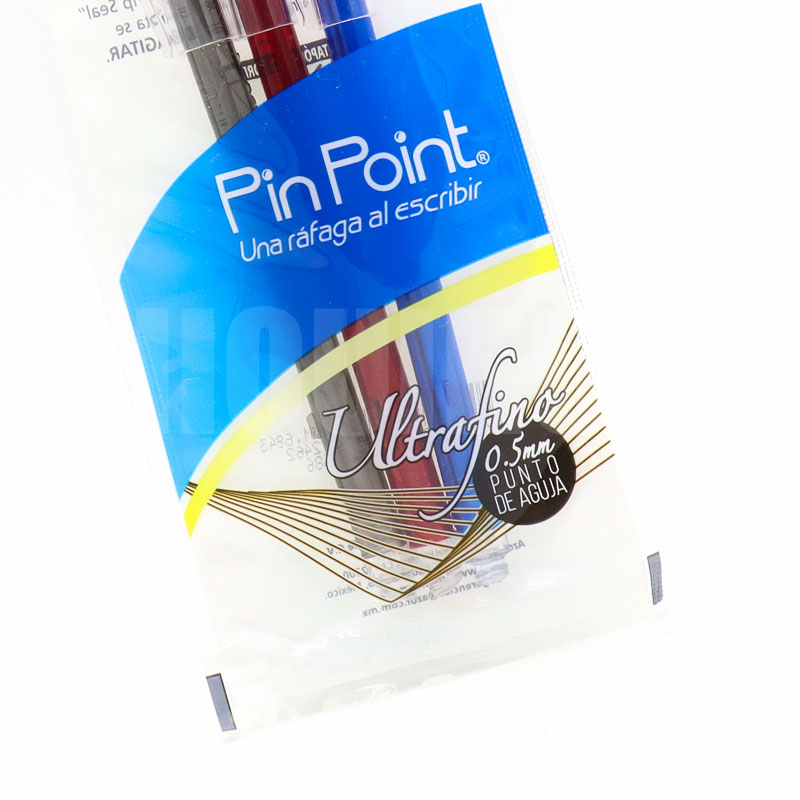 Boligrafos Punta Fina 0.5mm Pinpoint Ultrafino Surtido 3 Pzs