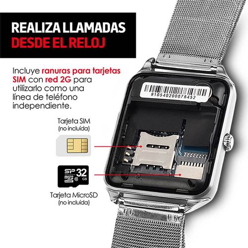 Redlemon Reloj Inteligente Z60, con Tarjeta SIM Independiente, MicroSD,  Bluetooth 4.0, Compatible con Andriod 4.3 o