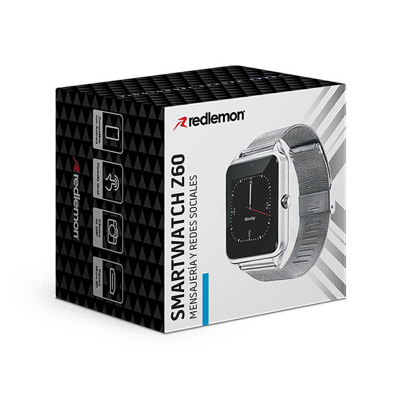 Redlemon Reloj Inteligente Z60, con Tarjeta SIM Independiente, MicroSD, Bluetooth 4.0, Compatible con Andriod 4.3 o superior