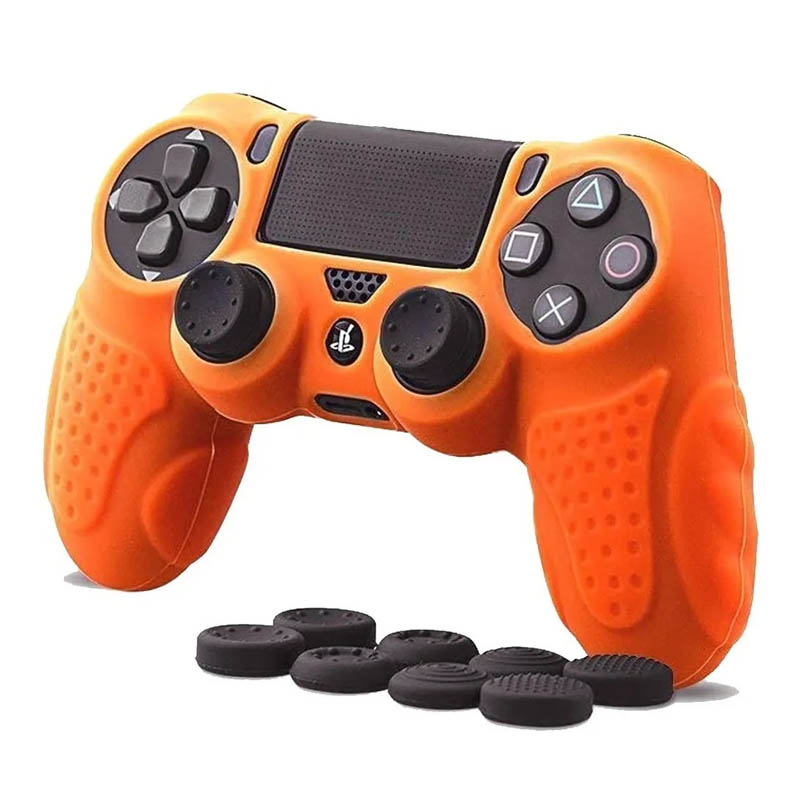 Ps4 Funda Antideslizante De Silicona (naranja)