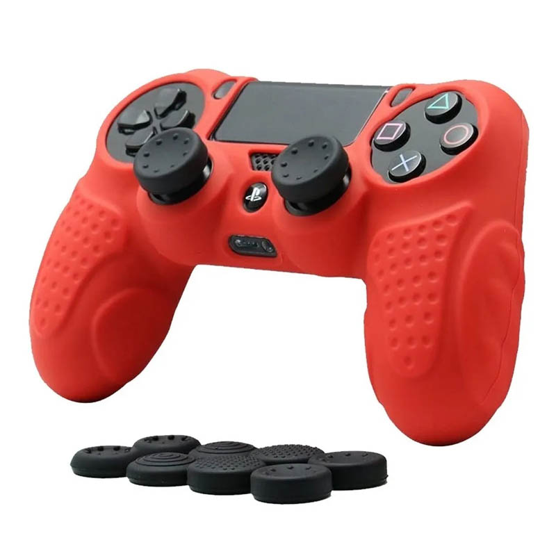 Ps4 Funda Antideslizante De Silicona (roja)