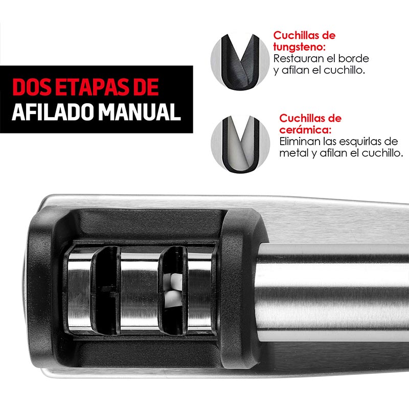 Afilador de Cuchillos Portátil Profesional de 2 Etapas Redlemon