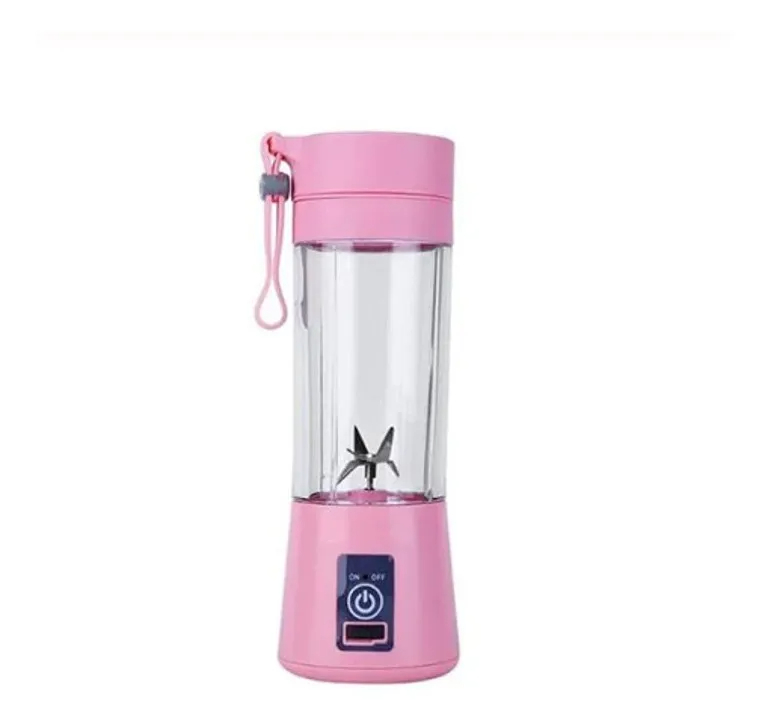 Mini Licuadora Batidora Portátil, LBP, con Vaso 380ml (12.8oz), para Jugos o Batidos, Recargable USB, 23cm (9in) -Rosa