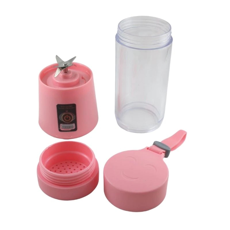 Mini Licuadora Batidora Portátil, LBP, con Vaso 380ml (12.8oz), para Jugos o Batidos, Recargable USB, 23cm (9in) -Rosa