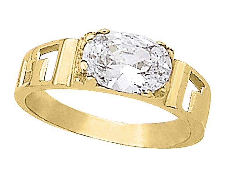 Anillo Con Grecas Griegas Para Niño Oro 10 K + Obsequio