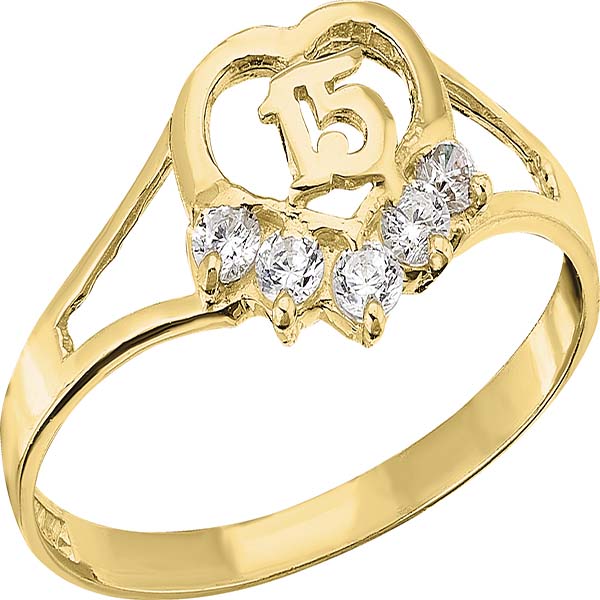Anillo Corazon Xv Años Oro 10 K + Obsequio