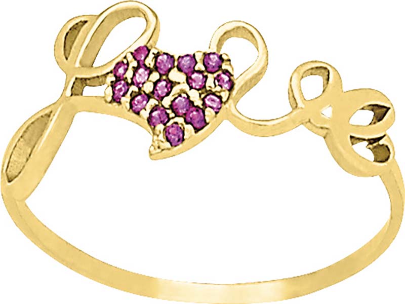 Anillo Pink Love Oro 10 K + Obsequio 