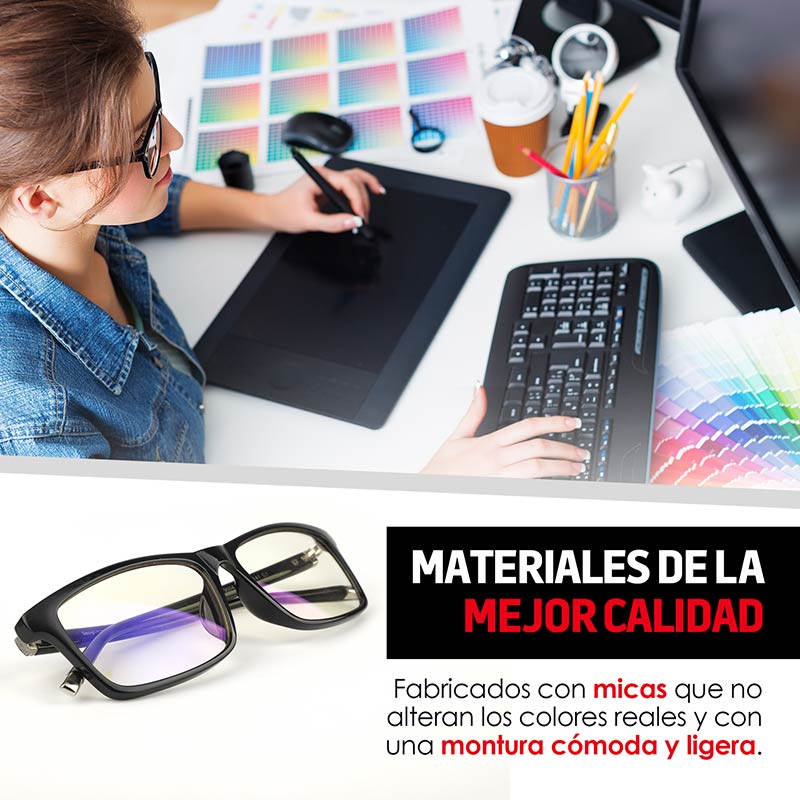 Lentes para Computadora Antirreflejantes Luz Azul Redlemon.