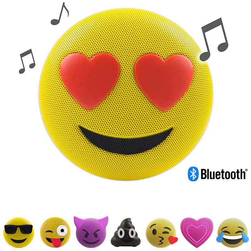 Bocina Bluetooth Portátil Recargable Emoji Amarillo