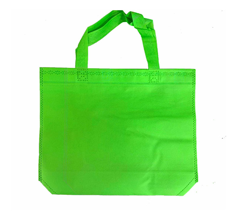 50 Bolsas Ecológicas De Color Verde Con Asas Mayoreo,tamano 26x32cm
