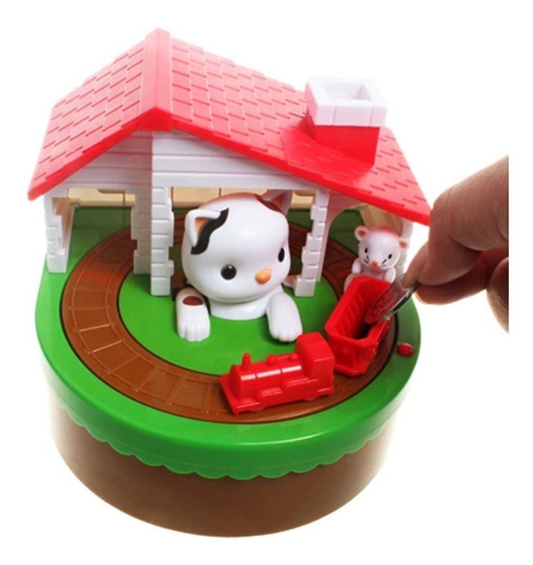 Alcancía Caja Gato Roba Monedas Gato Con Sonido Hermosa