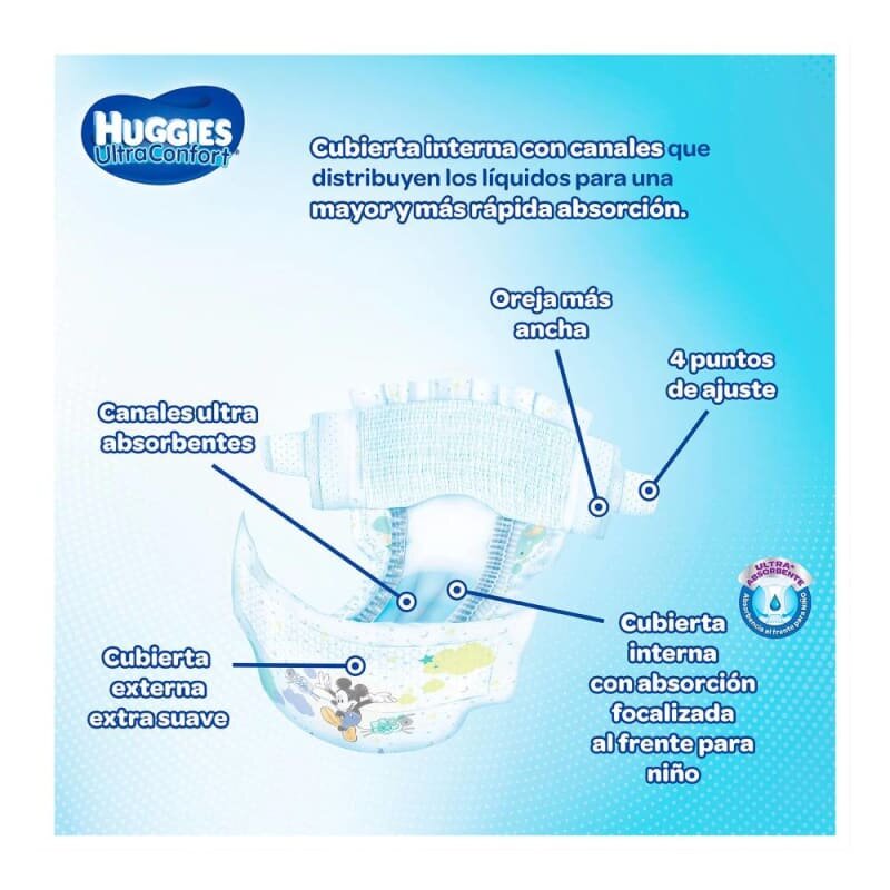 Pañales Etapa 4 Huggies Ultraconfort Niño 99 pzas