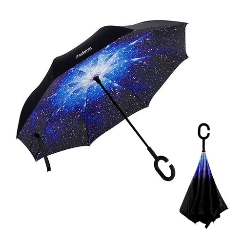 Paraguas Invertido Diseño Espacial con Doble Cubierta Redlemon.