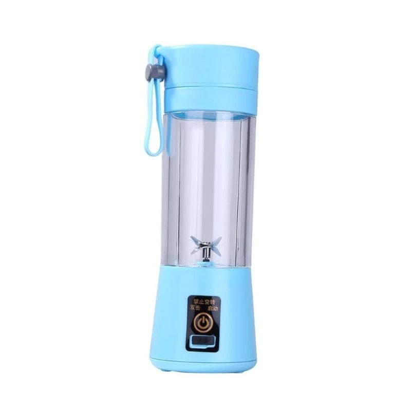 Mini Licuadora Batidora Portátil, LBP, con Vaso 380ml (12.8oz), para Jugos o Batidos, Recargable USB, 23cm (9in) -Azul