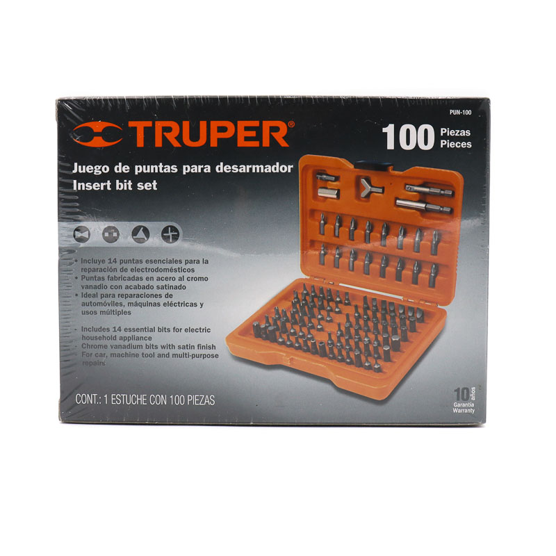 Puntas Para Desarmador Juego 100 Pz Truper 17794